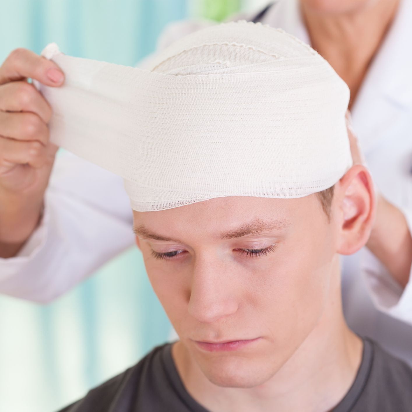 Young man with head trauma Young man with head trauma